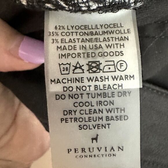 Peruvian Connection Pants Women’s 14 Black Straight Leg High Rise Trouser - Picture 6 of 10